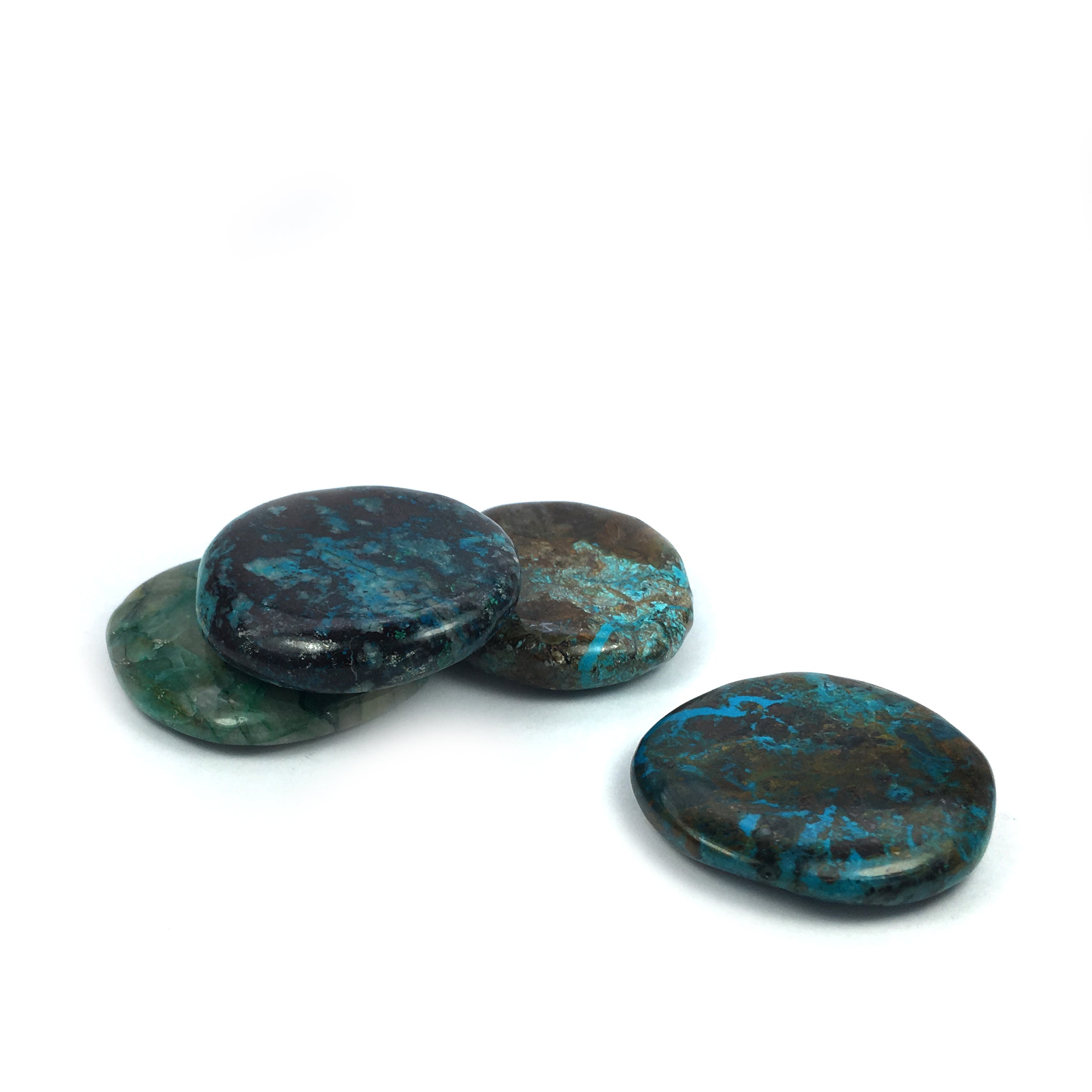 Chrysocolla Crystal Palm Stone - Happy Soul Online